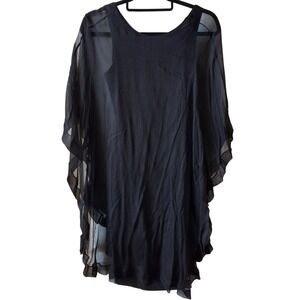 Analili XS/S Silk Overlay Dress Sheer Shawl Cocktail Whimsigoth Fairy Goth Ball